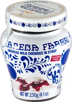 Produktbild von Fabbri Amarena Sciroppo Amarena Schwarze Wildkirschen Kirsche Fruchtsirup 230 g Topf
