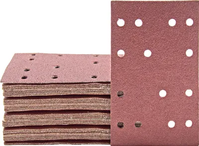 Produktbild von MioTools Fox Klett-Schleifblätter, 133 x 80 mm, 14-Loch, f. Schwingschleifer, Normalkorund (50 Stk.) K240