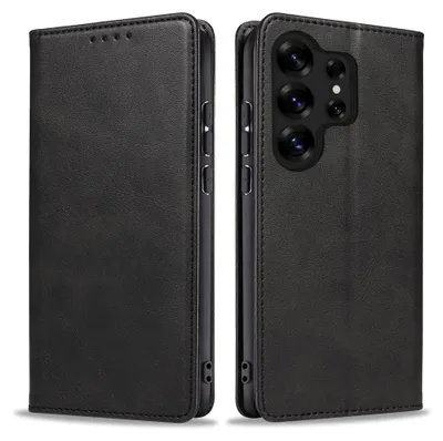 Produktbild von Handyhülle für Samsung Galaxy S25 Ultra Kunstleder Flip Cover Hülle Klapphülle Case Kartenfach Farbe: Schwarz