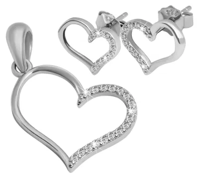 Produktbild von Akzent Damen Schmuckset Kimey "Kimey" aus 925 Sterlingsilber, rhodiniert, Schmuckset Herz
