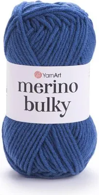 Produktbild von YarnArt Merino Bulky Garn, 75%.Polyacryl/25% Wolle, 100m/100g, Petrolblau, Stricknadeln 7mm