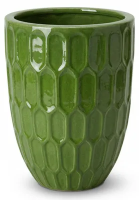 Produktbild von Provencelia Keramik Pflanzkübel Daudet Grün, Ø41 x H55 cm, frostbeständig, handgefertigt, glasiert, Outdoor, Garten, Terrasse, winterfest