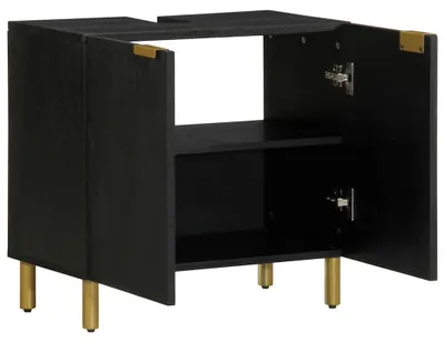 Produktbild von vidaXL Waschbeckenunterschrank Schwarz 62x33x58 cm Holzwerkstoff