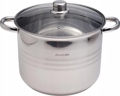 Obrázok produktu pre Vysoký hrniec s pokrievkou z ocele, 10,5 l, na plyn, indukciu, KAMILLE