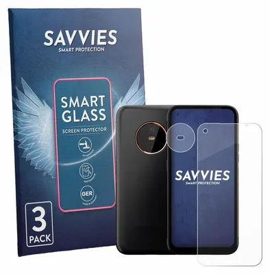 Produktbild von 3x Savvies Schutzglas Folie für Gigaset GX6 Pro (Display+Kamera) 9H Panzer Schutzfolie Glas Displayschutz klar transparent