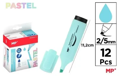 Produktbild von Fluoreszierender Textmarker, 2-5 mm, blau (12 Stück) - MP Main Paper