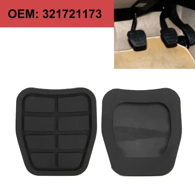 Produktbild von 2 Stück Gummi Bremse Kupplung Pedal Pads Abdeckungen 321721173 Ersatz Schwarz Autoteile