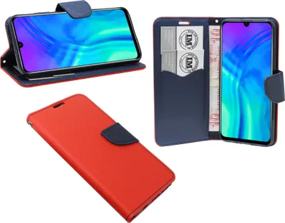 Obrázok produktu pre cofi1453® Knižkové puzdro "Fancy" kompatibilné s mobilným telefónom HONOR 20 LITE kryt peňaženkové puzdro ochranný kryt s funkciou stojana, slot na kartu červeno-modrý