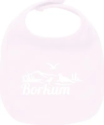 Produktbild von Huuraa Unisex Babylatz Borkum Strandmotiv Geschenk Babypink  Baumwolle Borkum Mitbringsel