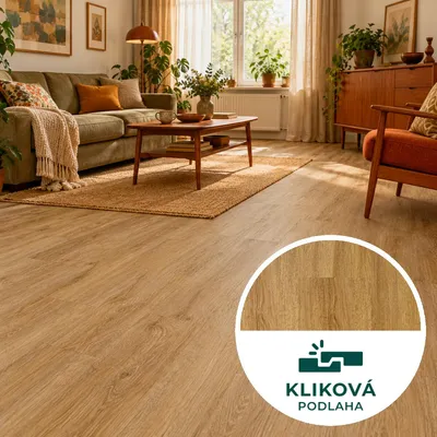 Obrázok produktu pre 2,142 m² Vinylová podlaha kliková Green line Dub hnedý