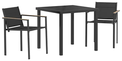 Immagine prodotto di Set di Mobili da Esterno 3 pcs Nero e antracite 80 x 80 x 73 cm