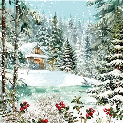 Immagine prodotto di Tovagliolo Ambiente Cabin In The Woods 20 pz 33x33 cm decorazione tavola casa foresta
