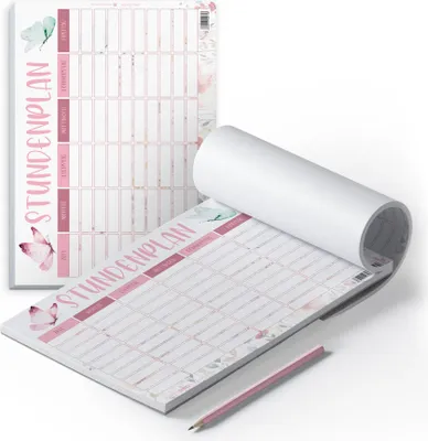 Produktbild von itenga Stundenplan Block 25 Blatt Motiv Schmetterling DIN A4