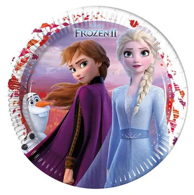 Frozen 2 Pappteller 23 cm, 8 Stück, FSC-Papier, Kindergeburtstag