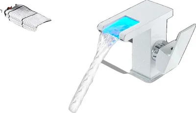 Obrázok produktu pre Biela kúpeľňová batéria LED, keramické jadro, mosadzné telo, BIELA