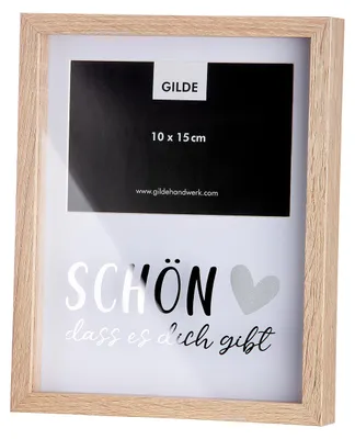 Produktbild von Gilde Fotorahmen, rechteckig, "SCHÖN, dass es Dich gibt", Spruch, MDF, naturfarben, VE 3, L. 4 cm, B. 20 cm, H. 25 cm 50755