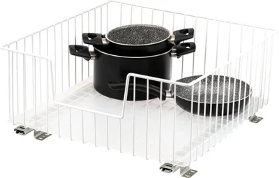 Immagine prodotto di bremermann cestino per armadio estraibile 50 cm con ripiano, cassetto da cucina per il montaggio a posteriori, armadio estraibile in metallo, bianco
