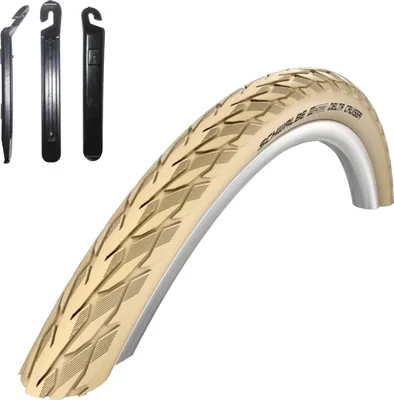 Obrázok produktu pre 1 x Schwalbe Delta Cruiser Plus v krémovej farbe Reflex 37-622 (28 x 1,40) vrátane 3 montpák