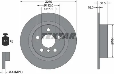 Produktbild von 2x TEXTAR Bremsscheibe 92274603 für BMW X1 (F48) 2 Active Tourer (F45) X2 (F39)