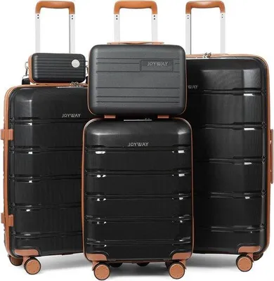 Produktbild von Famanu 5-teiliges Kofferset mit Handgepäck und Kosmetikkoffer - Ideal für Reisen