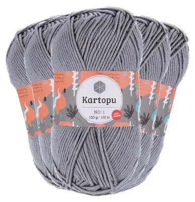 5 x 100g Strickgarn Kartopu NO:1 Wolle Anti Pilling Effekt Oeko-Tex zertifiziert Wolle
