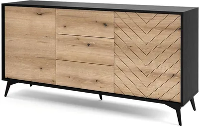 Produktbild von Breite kombinierte Kommode NAMIRO – schwarz / Eiche evoke