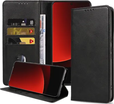 Image de Smartphonica Etui pour téléphone portable Xiaomi 13
Etui en simili cuir avec fermoir magnétique et porte-cartes Etui à livres
avec rabat - Noir