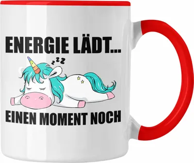 Produktbild von Trendation - Einhorn Tasse mit Spruch Geschenk Arbeitskollege Kollege Kaffeetasse Frauen (Rot)