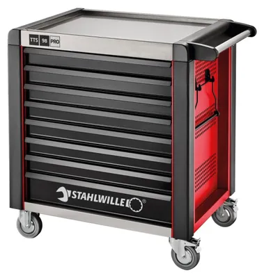 Produktbild von STAHLWILLE Werkstattwagen 98/8 PRO 8 Schubl. 651 x 1001 x 1020 mm rot, RAL 3020; schwarz, RAL 9005
