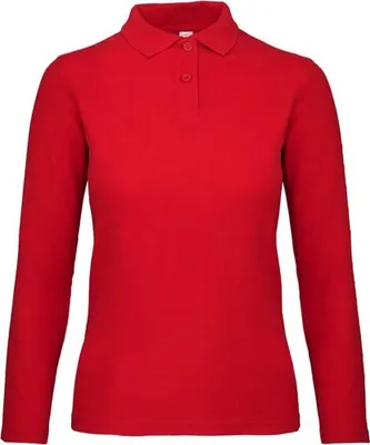 Produktbild von Damen-Poloshirt, langärmelig - B&C ID.001 LSL/W - red - Größe XL