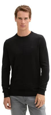 Produktbild von Tom Tailor 1038426 Basic Knit Pullover Schwarz S Mann Schwarz S