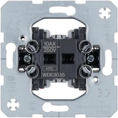 Image de Interrupteur modulaire Hager WDE3035, module à bascule encastré 10 AX
