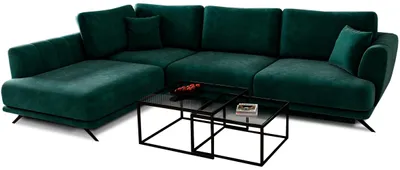 Produktbild von Eckschlafsofa ZAFRINA – dunkelgrün, linke Ecke