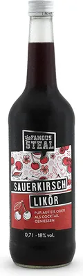 Produktbild von The Famous Steal Sauerkirschlikör Sour Cherry Sauerkirsche Kirschlikör Aperitif 0,7l 18%vol.