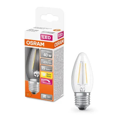 Produktbild von Osram SST CLAS B 40 5 W/2700K E27 LED-Kerze, Sockel E27, 5 Watt, Warmweiß, 2700 K,  dimmbar