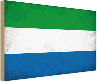 Produktbild von vianmo Holzschild 30x40 cm Sierra Leone Flagge Fahne Wappen