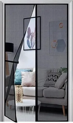 Fliegengitter für Türen, 75 x 210 cm, Verbesserter Insektenschutz, Einfach zu Montieren, Geeignet für Balkon und Terrasse