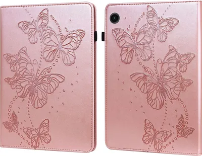 Obrázek produktu pro Pro Samsung Galaxy Tab A9 Butterfly Pattern 2 Leatherette Cover Case Case Pink