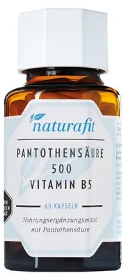 Immagine prodotto di naturafit Acido pantotenico 500 (Vitamina B5) Capsule, 60 Capsule