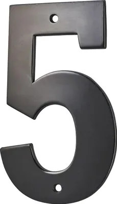 Image de Chiffre 5 à visser, alliage, H.80mm, noir - THIRARD