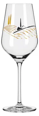 Weißweinglas 300 ml – Kristallglas, roségoldenes Herzdesign