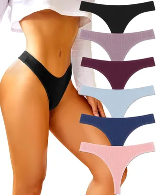 Produktbild von Set mit 6 Damen-Slips aus Baumwolle