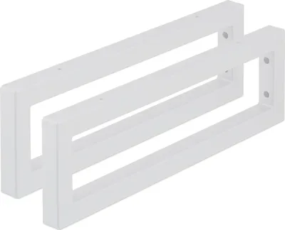Image de Console murale Relaxdays, lot de 2, 50 cm, acier, support d'étagère pour lavabo et étagère murale, console rectangulaire, blanc