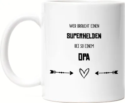 Produktbild von Wer Braucht Superhelden Tasse Bester Opa Der Welt Geschenkidee Geburtstag Großvater