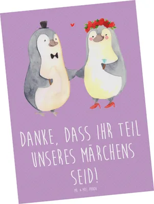 Produktbild von Mr. & Mrs. Panda Postkarte Gastgeschenke Märchen - Lavendeltraum - Geschenk, Ansichtskarte, personalisierte Hochzeitsgeschenke, Postkarten, Geschenke, Dankbarkeit, Heirat