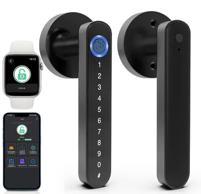 Productafbeelding van Smart lock - Slim deurslot - Vingerafdruk - Digitaal elektronisch deurslot - 5-in-1 - Zwart