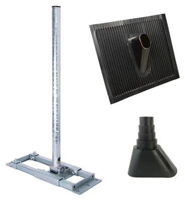 Produktbild von PremiumX DELUXE X90-48 Dachsparrenhalter 90cm Mast SAT Alu-Ziegel Tülle schwarz