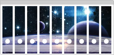 Produktbild von Wallario Ordnerrücken Sticker, selbstklebend für breite Ordner, 9 Stück, Motiv Planeten im Weltall