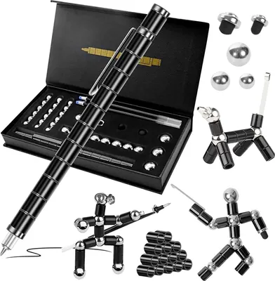 Produktbild von Magnetischer Kugelschreiber, Magnetic Fidget Pen, Magnet Stift Gravity Pen, Magnet Stift Magnetisch - Multifunktions Kugelschreiber(Schwarz)