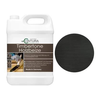 Produktbild von Contura Holzbeize 5Liter Holzfarbe Tischler Positiv Beize Holz Farbe Wasserbeize Parkett - Anthrazit